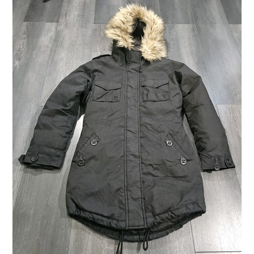 Aritzia Community Paradigm Down Parka Women XS Balck Military Edition Fishtail